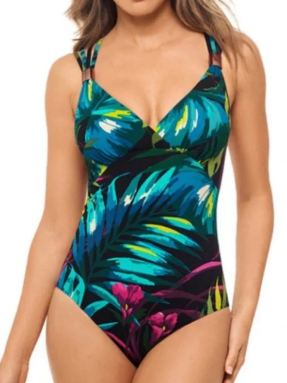 Amoressa Miraclesuit Jungle Borneo Cross Strap Tropical One Piece Swimsuit 14